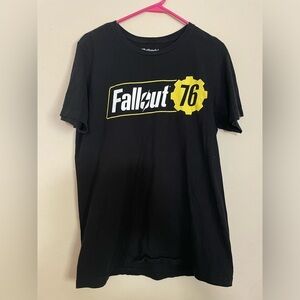 Bethesda Fallout 76 Black T-ShirtMen's Size S Yellow and White Graphic Gamer